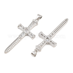 Pendentifs en laiton zircon cubique transparent&nbsp;CU-CBADC6C-03P