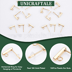 Boucles d'oreilles à tige rectangulaires en acier inoxydable 304&nbsp;STAS-UN0058-32G