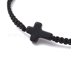 2 bracelet tressé en turquoise synthétique et hématite pour couple&nbsp;BJEW-JB11339