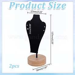 Expositores de joyas y collares de hierro con base redonda de madera.&nbsp;NDIS-WH0024-06B