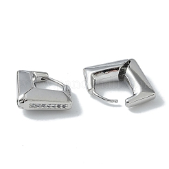 Orecchini a bottone da donna con micro pavè di zirconi cubici in ottone con rombo&nbsp;EJEW-H006-03P