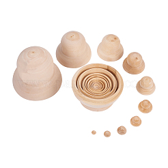 Poupées matriochka en bois blanc inachevé&nbsp;DIY-WH0148-31