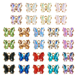 28 breloque en verre en alliage doré clair de 14 couleurs&nbsp;FIND-TA0005-94