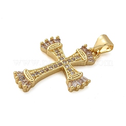 Pendentifs avec zircon cubiques à micro-pavés en laiton&nbsp;KK-M319-26G-03
