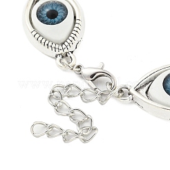 Braccialetti a maglie retrò in lega e resina per donna&nbsp;BJEW-G705-01AS