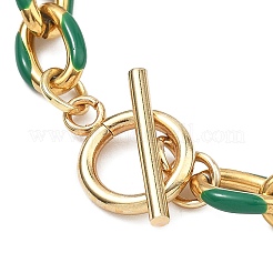 304 Edelstahl-Emaille-Kabelkettenarmbänder für Damen&nbsp;BJEW-JB13595