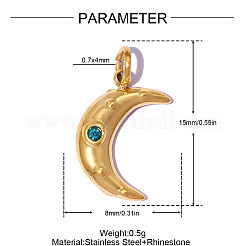 Acciaio inossidabile 304 con ciondoli in strass di zaffiro&nbsp;RB-OY001-38G