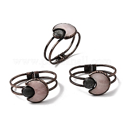 Bracelets en quartz rose naturel et labradorite pour femmes&nbsp;BJEW-A043-01R-01