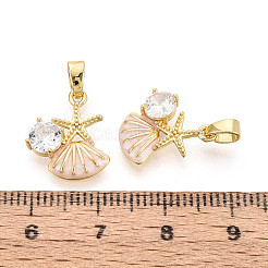 Messing micro pave klar zirkonia charme&nbsp;KK-N259-09A-G