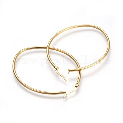 Pendientes de aro de acero inoxidable 201&nbsp;EJEW-A052-15B-G