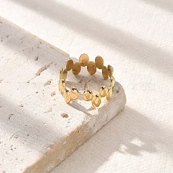 Ovale offene Manschettenringe aus 304er-Emaille-Edelstahl für Damen&nbsp;STAS-Z112-08G