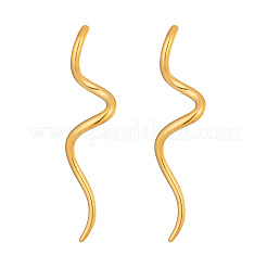 Pendientes de botón con forma de onda de acero inoxidable 304 para mujer&nbsp;CT1317