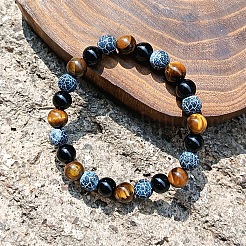 Bracelets extensibles en perles d'œil de tigre naturel&nbsp;CG8049