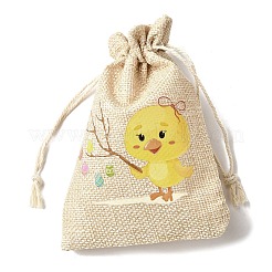 12 stücke 12 stile osterei küken kaninchen gedruckt rechteck sackleinen tuch verpackung beutel&nbsp;ABAG-U006-01