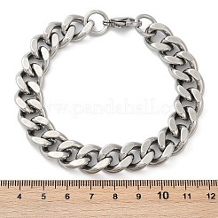 304 Edelstahl Cuban Link Kettenarmbänder für Damen und Herren&nbsp;LS-BJEW-D304-01P