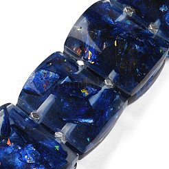 Braccialetti elastici con perline rettangolari piatte in diaspro imperiale naturale tinto in resina epossidica per donna&nbsp;BJEW-G698-02B