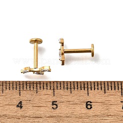F136 Labrets aus Titan mit Mikropflaster und klarem Zirkonia in Blattform&nbsp;AJEW-D302-02G