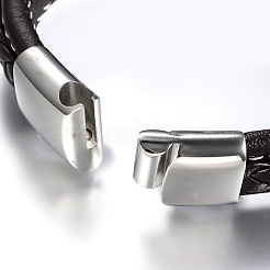 Geflochtene Lederarmbänder für Herren&nbsp;BJEW-H559-17C