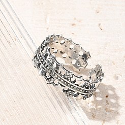 Offene Manschettenringe aus Sterlingsilber für Damen&nbsp;RJEW-R008-01AS-06