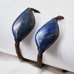 Geflochtene Perlenarmbänder aus natürlichen Lapislazuli-Perlen&nbsp;BJEW-Q070-01G