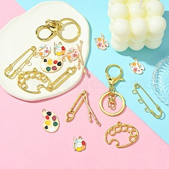 Diy Malerei Thema Legierung Schlüsselanhänger Brosche Pin Herstellung Kits&nbsp;DIY-YW0008-71