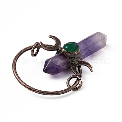 Natürlicher Amethyst Doppelendstück spitze große Anhänger&nbsp;G-D483-01AB