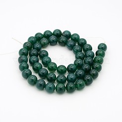 Natürliche teal Jade runde Perlen Stränge&nbsp;G-P070-09-8mm