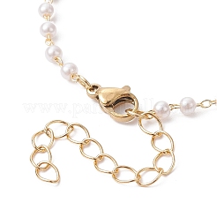 Realizzazione di braccialetti con catena a maglie in ottone con perle e fiori finti&nbsp;AJEW-JB01150-35