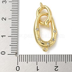 Rack-Plattierung Messing-Mikropavé Klare Zirkonia Faltschließe&nbsp;KK-K392-48G