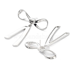 Orecchini a bottone in ottone con placcatura a cremagliera bowknot da donna&nbsp;KK-Z038-23P