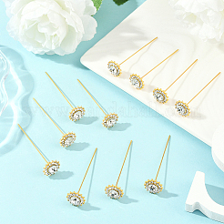 16 pieza de alfileres de cabeza de aleación de cristal con rhinestone&nbsp;FIND-SP0004-63G