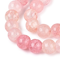 Perles de verre craquelé cuites au four&nbsp;GLAA-Q106-03A-22