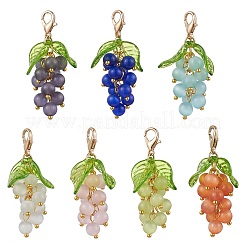 7 pendentif décoratif œil de chat raisin 7 couleurs&nbsp;HJEW-JM03023