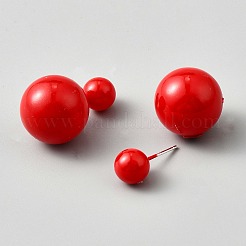 Runde Ohrstecker aus Kunststoff&nbsp;EJEW-WH0001-75D