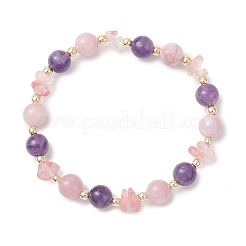 Pulseras elásticas de vidrio de cuarzo cereza&nbsp;BJEW-JB13190