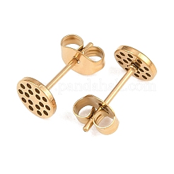 Componenti per orecchini a bottone in acciaio inossidabile 304&nbsp;STAS-P434-06A-G