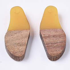 Pendentifs en résine transparente et bois de noyer ciré&nbsp;RESI-T035-09-B03