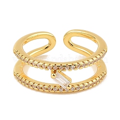 Bagues de manchette en laiton micro pavé de zircone cubique pour femmes&nbsp;RJEW-S392-22G