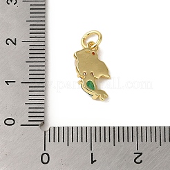 Pendenti in ottone con micro pavé di vetro colorato di zirconi cubici&nbsp;KK-R162-026G-G