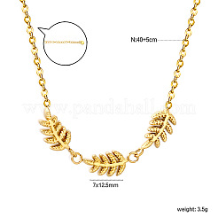 Colliers pendentifs à trois feuilles en acier inoxydable 304 pour femmes&nbsp;WG74C14-01
