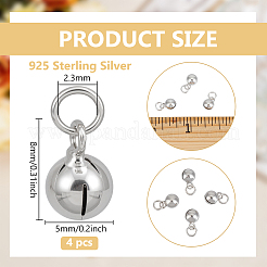 4 Stück: 925 schlichte Glockenanhänger aus Sterlingsilber&nbsp;FIND-BC0014-30A