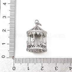 Messing Micro Pave klare Zirkonia klare Medaillon Anhänger&nbsp;KK-H524-09P