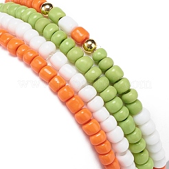 Set di braccialetti elastici con perline di vetro da 4 pz 4 colori per donna&nbsp;BJEW-JB08805