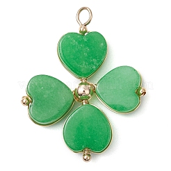 Anhänger mit Kleeblatt aus natürlichem Howlith/grünem Aventurin/Malaysia-Jade/Rosenquarz/synthetischem Türkis&nbsp;PALLOY-JF03181