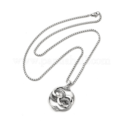 Collar colgante de serpiente de aleación con cadenas de caja de acero inoxidable&nbsp;NJEW-K245-009