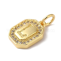 Ciondoli in vero ottone placcato oro 18k con micro pavé di zirconi chiari&nbsp;KK-L216-002G-L