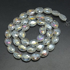 Placchi sfaccettato perle ovali cristallo fili&nbsp;EGLA-F058A-01
