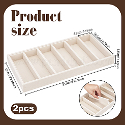 6 rechteckige MDF-Platte mit Samtbezug&nbsp;ODIS-WH0030-293