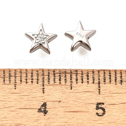925 Sterling Silber Mikropavé klare Zirkonia Perlen&nbsp;STER-B006-12P