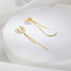 Elegantes pendientes de borlas redondas y planas de acero inoxidable&nbsp;BX2341-2
